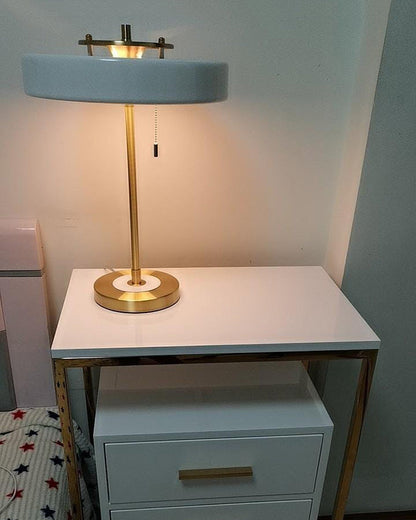Adjustable Desk Light with Counterweight 10W LED Brass Finish Midcentury Modern Pull Chain Switch for Nightstand Office Home