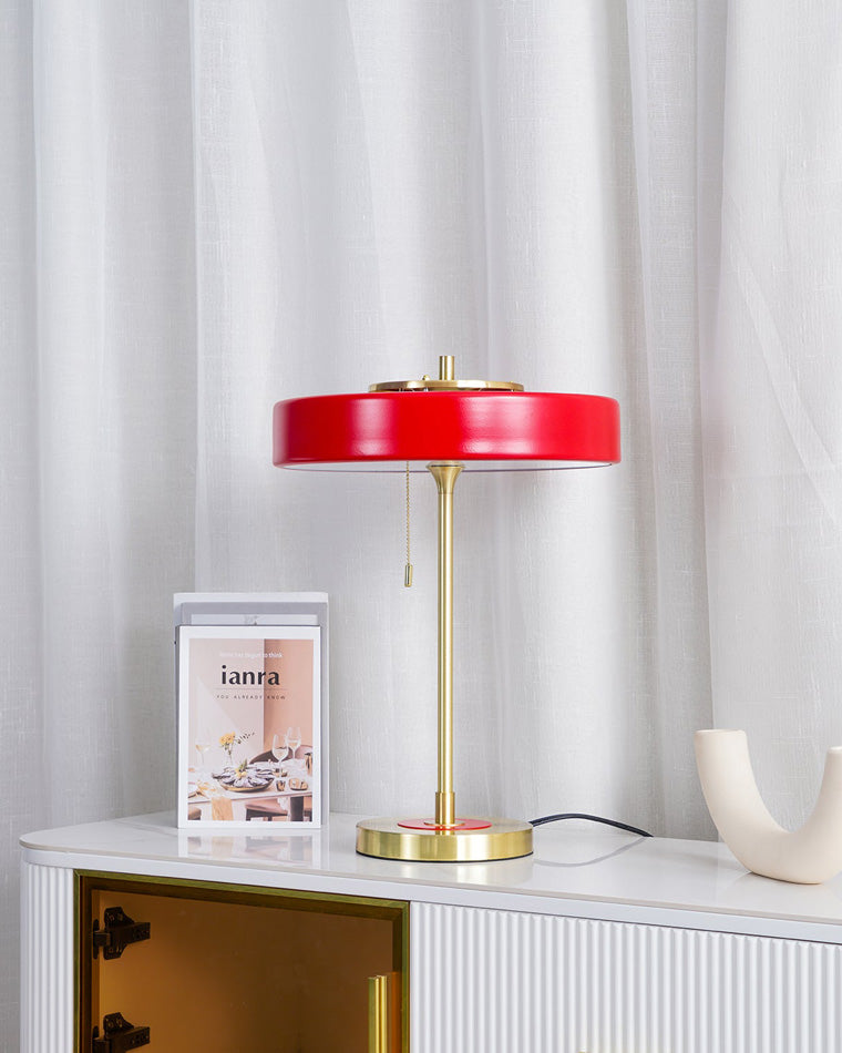 Adjustable Desk Light with Counterweight 10W LED Brass Finish Midcentury Modern Pull Chain Switch for Nightstand Office Home