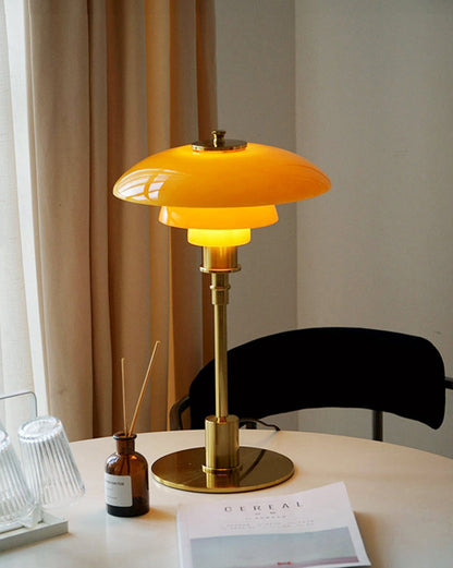 Glass Desk Lamp with Adjustable Light Temperature 19 inches Tall for Home Office Bedside Reading Study Room Work Surface Illumination Nights