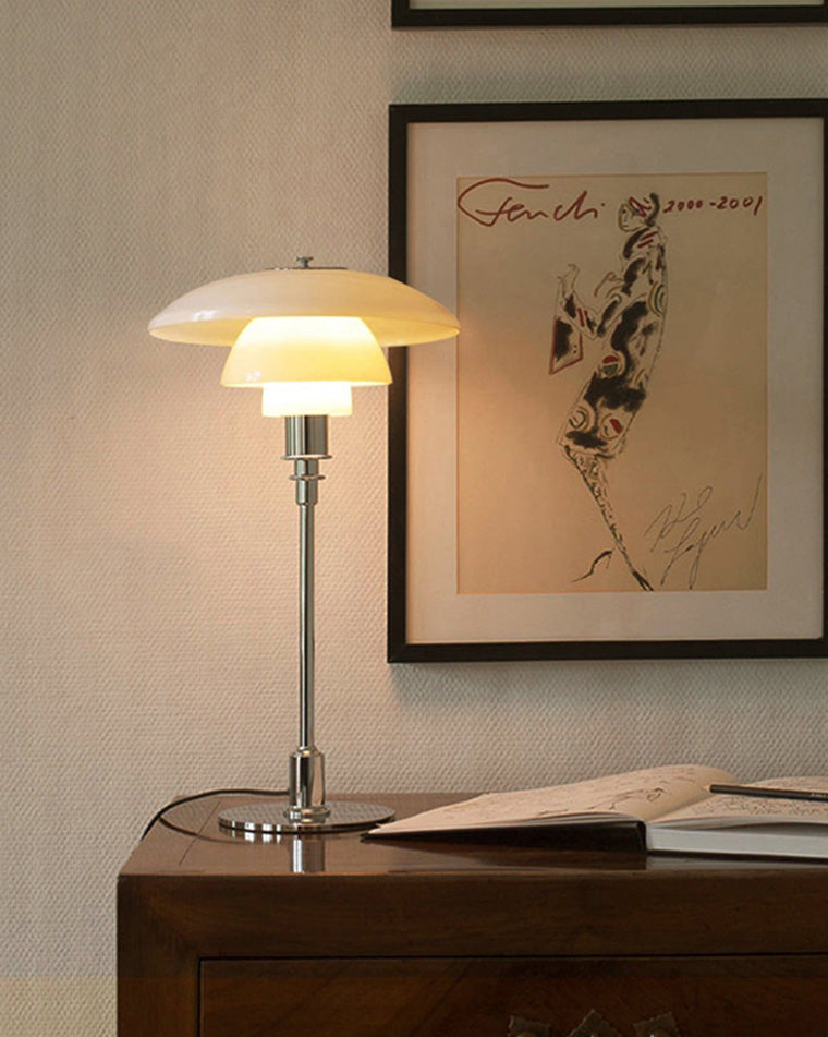 Glass Desk Lamp with Adjustable Light Temperature 19 inches Tall for Home Office Bedside Reading Study Room Work Surface Illumination Nights