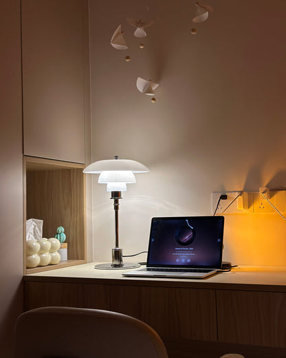 Glass Desk Lamp with Adjustable Light Temperature 19 inches Tall for Home Office Bedside Reading Study Room Work Surface Illumination Nights