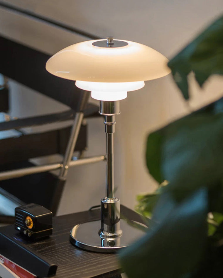 Glass Desk Lamp with Adjustable Light Temperature 19 inches Tall for Home Office Bedside Reading Study Room Work Surface Illumination Nights