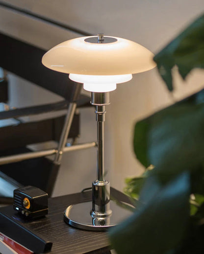 Glass Desk Lamp with Adjustable Light Temperature 19 inches Tall for Home Office Bedside Reading Study Room Work Surface Illumination Nights