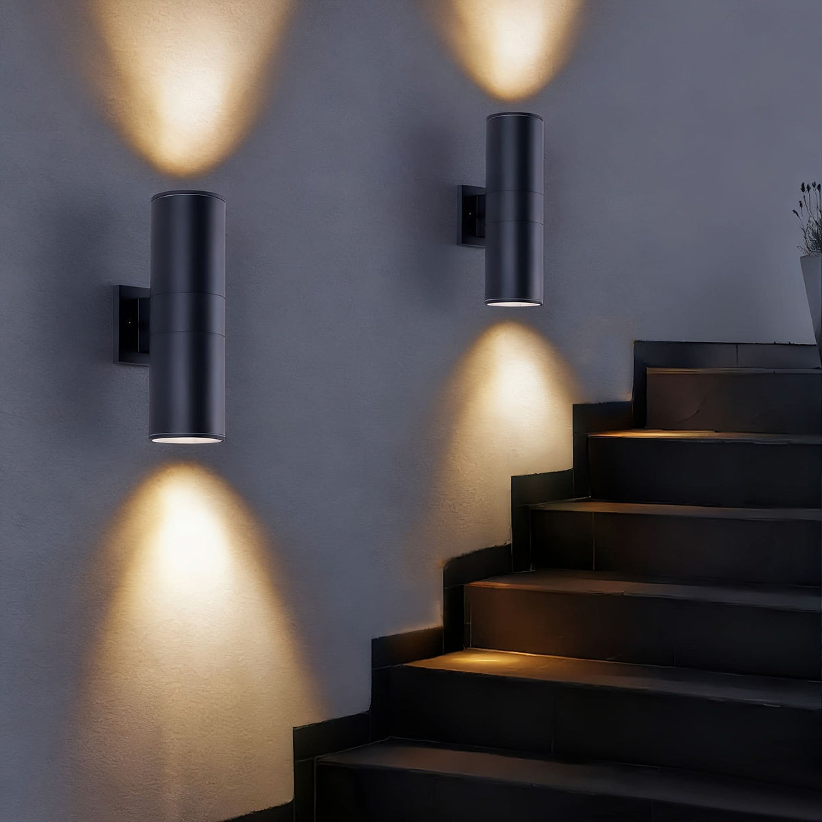 Cylora - Black Cylindrical Outdoor Wall Light