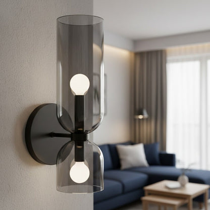 Elegant Glass Wall Sconce Lighting with Dual Cylinder Design | Soft Light Diffusion for Ambient Illumination