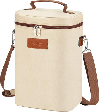 Bolsa térmica para vino con diseño acolchado | Enfriador a prueba de fugas para viajes y fiestas
