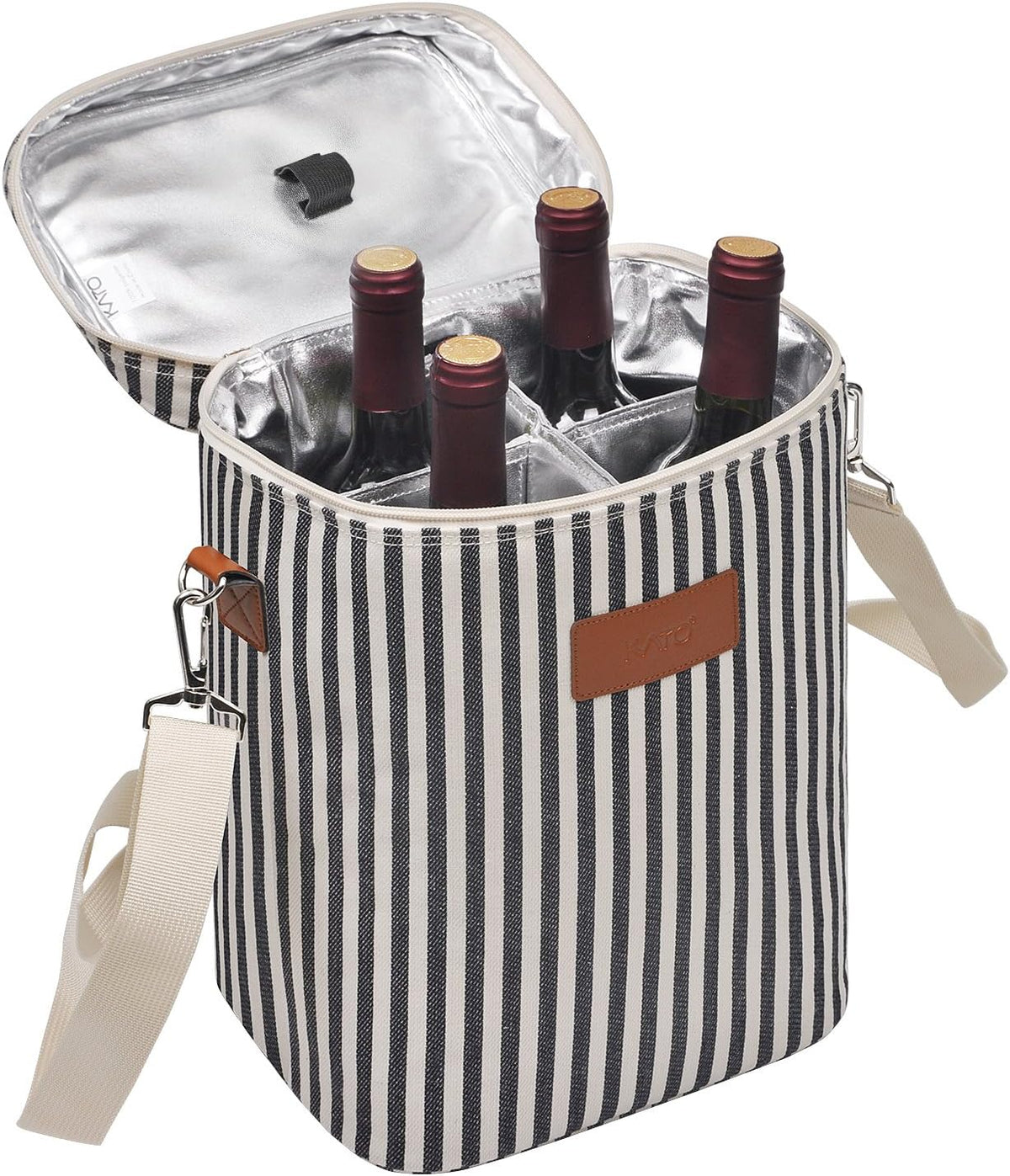 Bolsa térmica para vino con diseño acolchado | Enfriador a prueba de fugas para viajes y fiestas