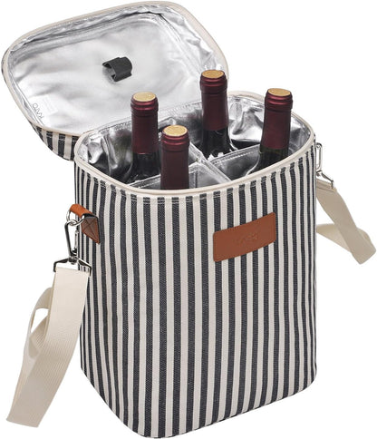 Bolsa térmica para vino con diseño acolchado | Enfriador a prueba de fugas para viajes y fiestas