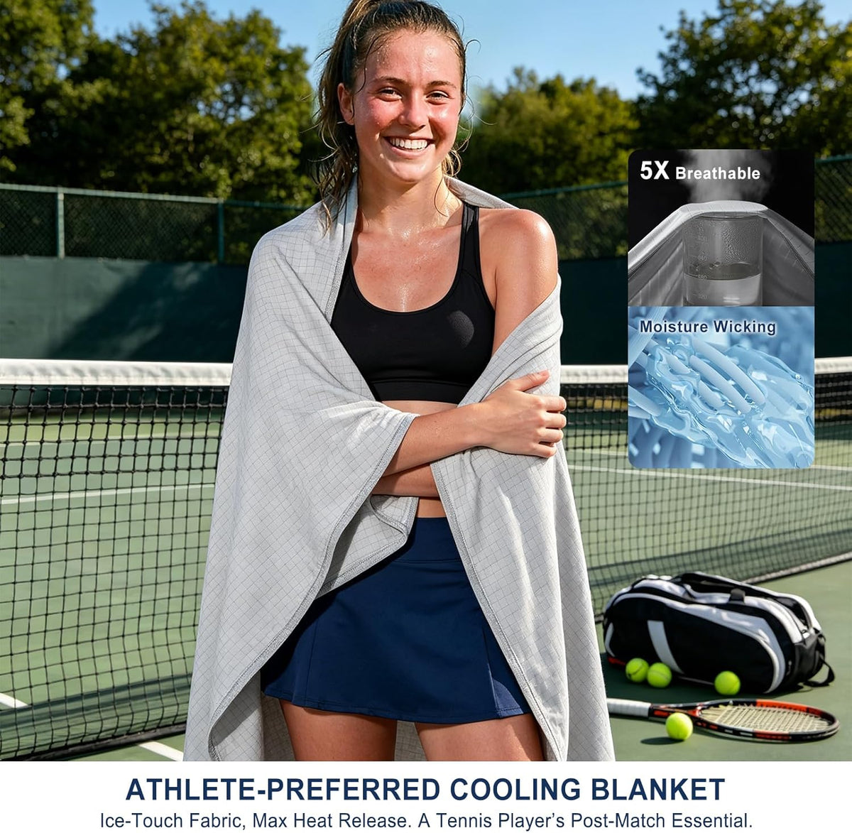 Chill Comfort | Manta refrescante transpirable con diseño de doble cara | Manta ligera para personas calurosas y sudores nocturnos