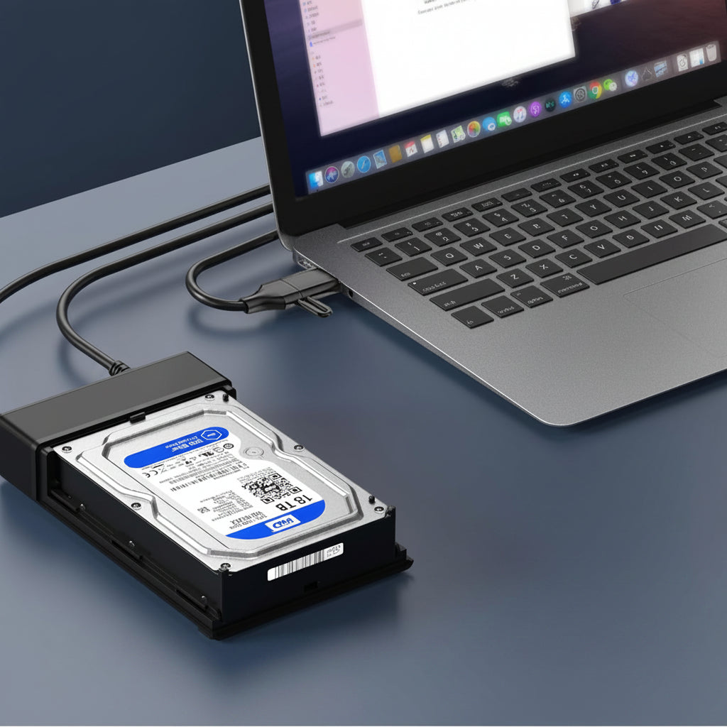 Carcasa para SSD portátil | Estuche para disco duro SATA USB 3.0 con velocidades de transferencia rápidas | Compatible con unidades de 2.5 y 3.5 pulgadas para expansión de almacenamiento