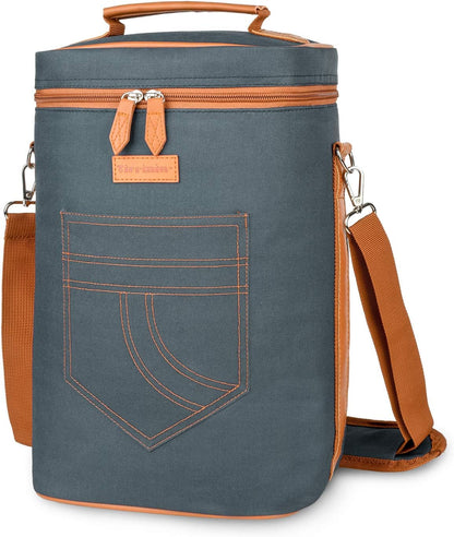 Bolsa térmica para vino con diseño acolchado | Enfriador a prueba de fugas para viajes y fiestas