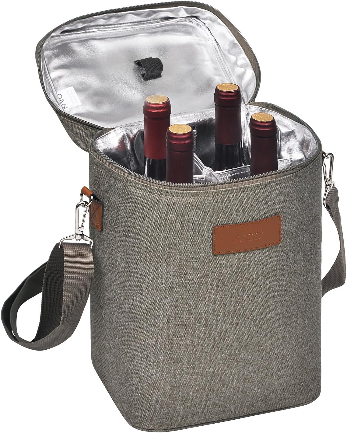 Bolsa térmica para vino con diseño acolchado | Enfriador a prueba de fugas para viajes y fiestas