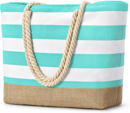 Bolso de playa grande de lona Ortekor con diseño impermeable | Esencial de viaje elegante y resistente a la arena para la diversión del verano