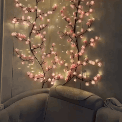 Ortekor Lunawisp | LED Floral Vine Light for Wall Decor with Soft Glow | Elegant Accent for Cozy Ambiance