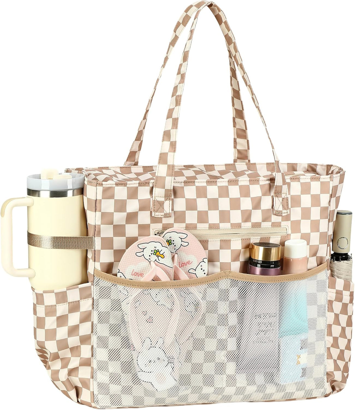 Bolso de playa extragrande con compartimento impermeable, bolso de playa resistente al agua para piscina y natación, bolso tipo tote para viajes