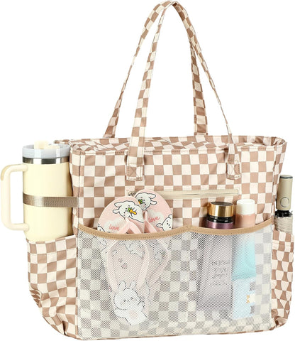 Bolso de playa extragrande con compartimento impermeable, bolso de playa resistente al agua para piscina y natación, bolso tipo tote para viajes
