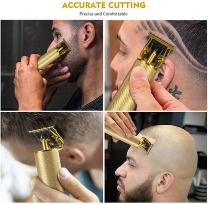 Cordless Precision Hair Clipper with T-Blade for Fade Cuts, Edge-Ups, Beard Shaping & Full Body Detailing – USB Rechargeable, 6-Hour