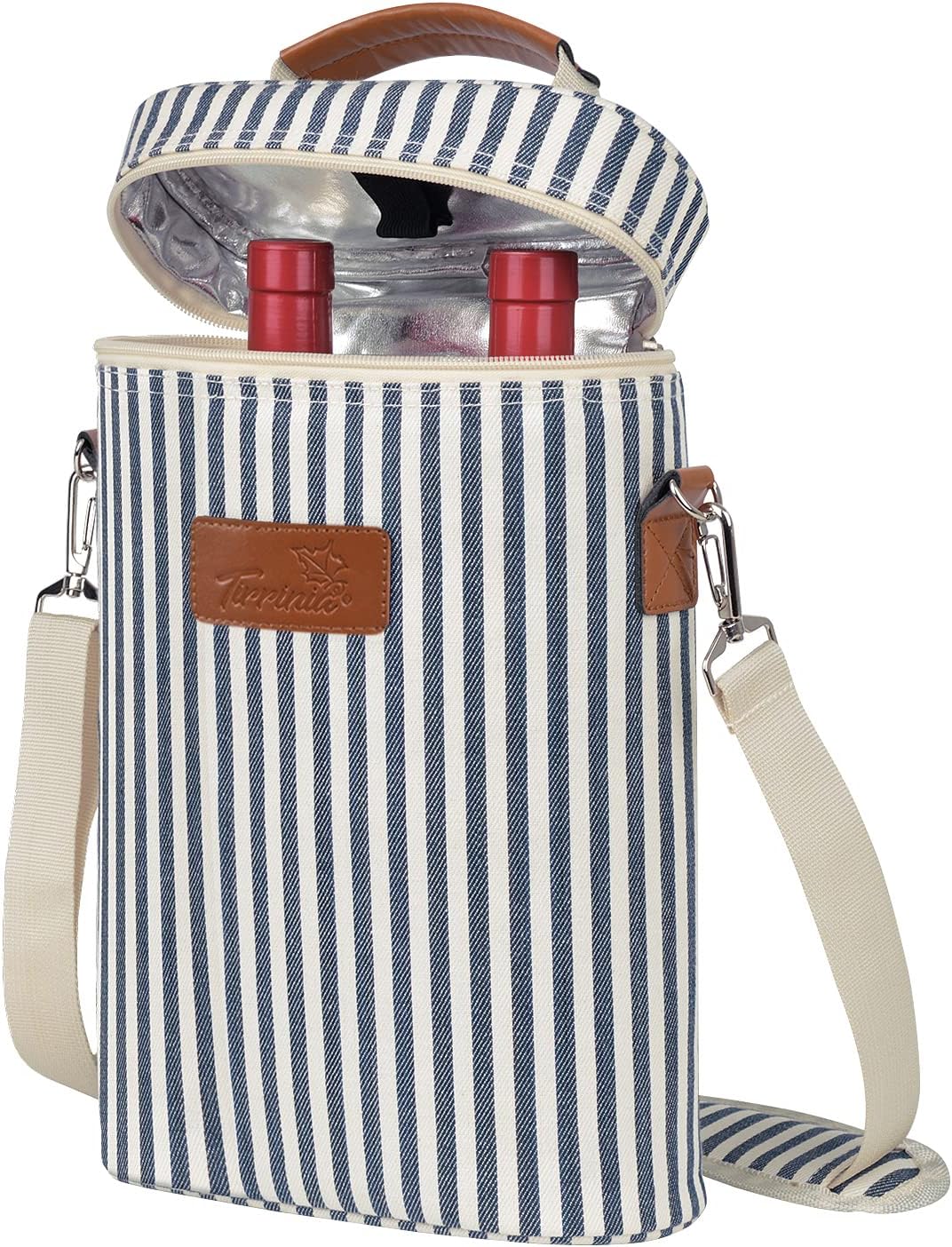Bolsa térmica para vino con diseño acolchado | Enfriador a prueba de fugas para viajes y fiestas