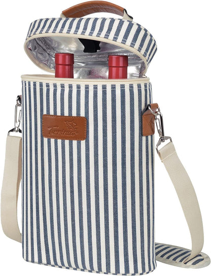 Bolsa térmica para vino con diseño acolchado | Enfriador a prueba de fugas para viajes y fiestas