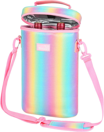 Bolsa térmica para vino con diseño acolchado | Enfriador a prueba de fugas para viajes y fiestas