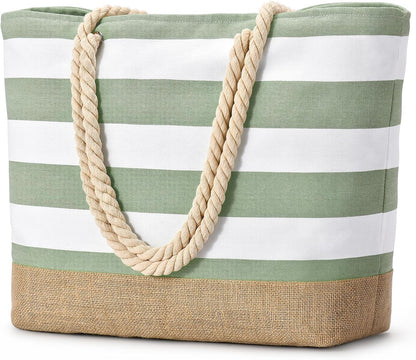 Bolso de playa grande de lona Ortekor con diseño impermeable | Esencial de viaje elegante y resistente a la arena para la diversión del verano