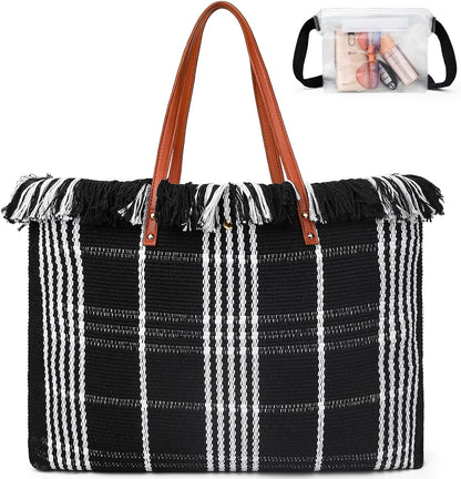 Ortekor beach Tote Bag | Large Beach Bag with Inner Pocket for Easy Organization