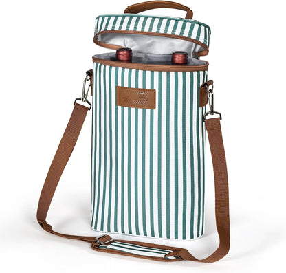 Bolsa térmica para vino con diseño acolchado | Enfriador a prueba de fugas para viajes y fiestas