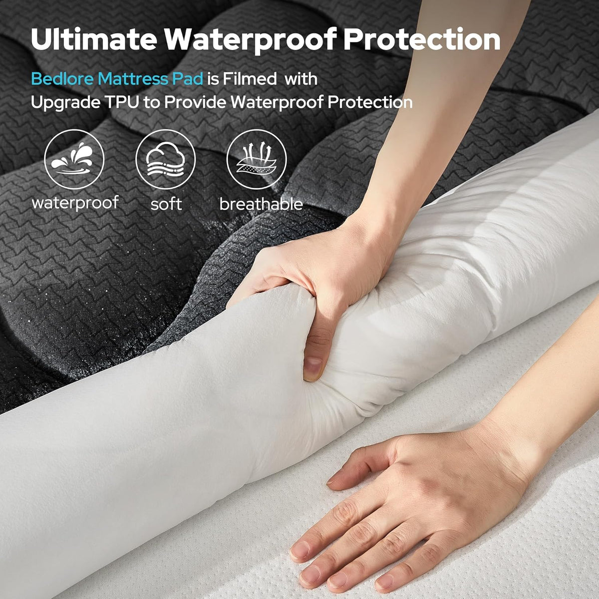 ComfortGuard | Protector de colchón impermeable con bolsillo profundo | Transpirable y silencioso para la máxima comodidad al dormir