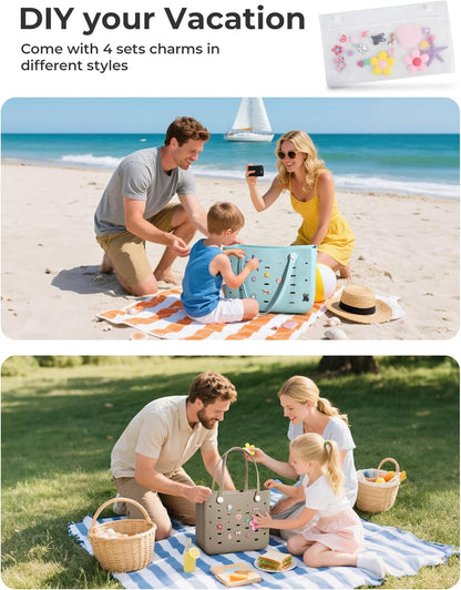 Bolso tote de goma resistente al agua Ortekor con diseño a prueba de arena | Esencial elegante para unas vacaciones de verano divertidas
