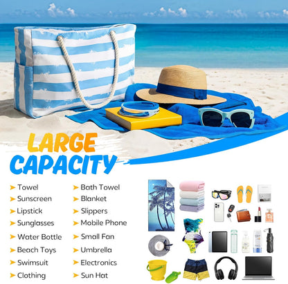 Escapada Costera | Bolso de playa grande e impermeable con diseño a prueba de arena | Tote versátil para aventuras familiares al aire libre
