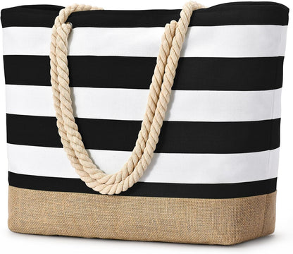 Bolso de playa grande de lona Ortekor con diseño impermeable | Esencial de viaje elegante y resistente a la arena para la diversión del verano