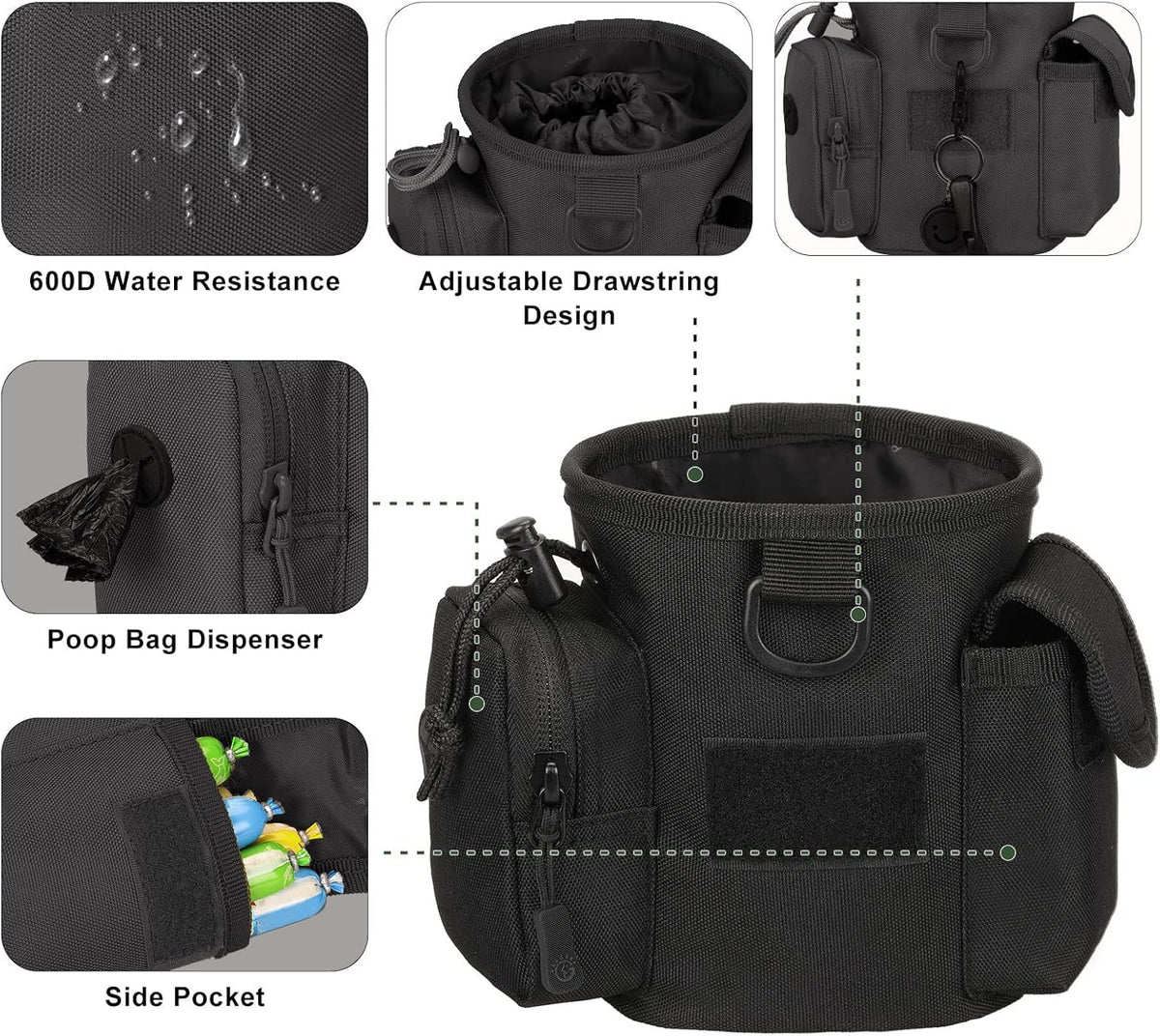 TacticalPouch | Dog Treat Pouch with Quick Access Design | Versatile Training Bag for Walks and Snacks