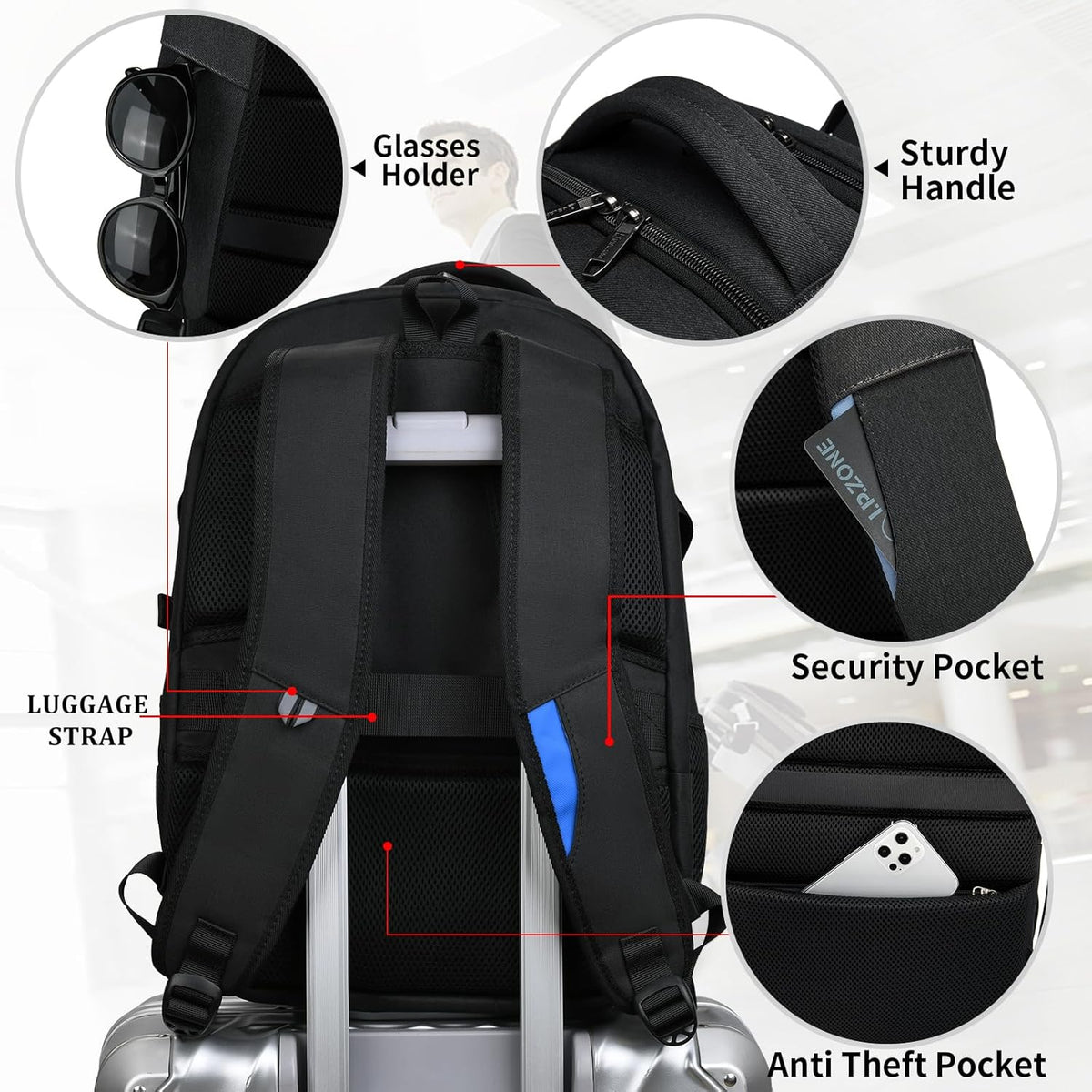 Tech-Ready Laptop Backpack with Charging Port, Anti-Theft Pocket & Multi-Day Compartments for Commute & Travel