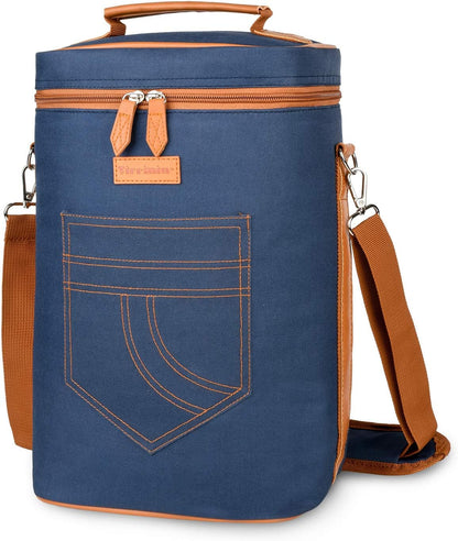 Bolsa térmica para vino con diseño acolchado | Enfriador a prueba de fugas para viajes y fiestas