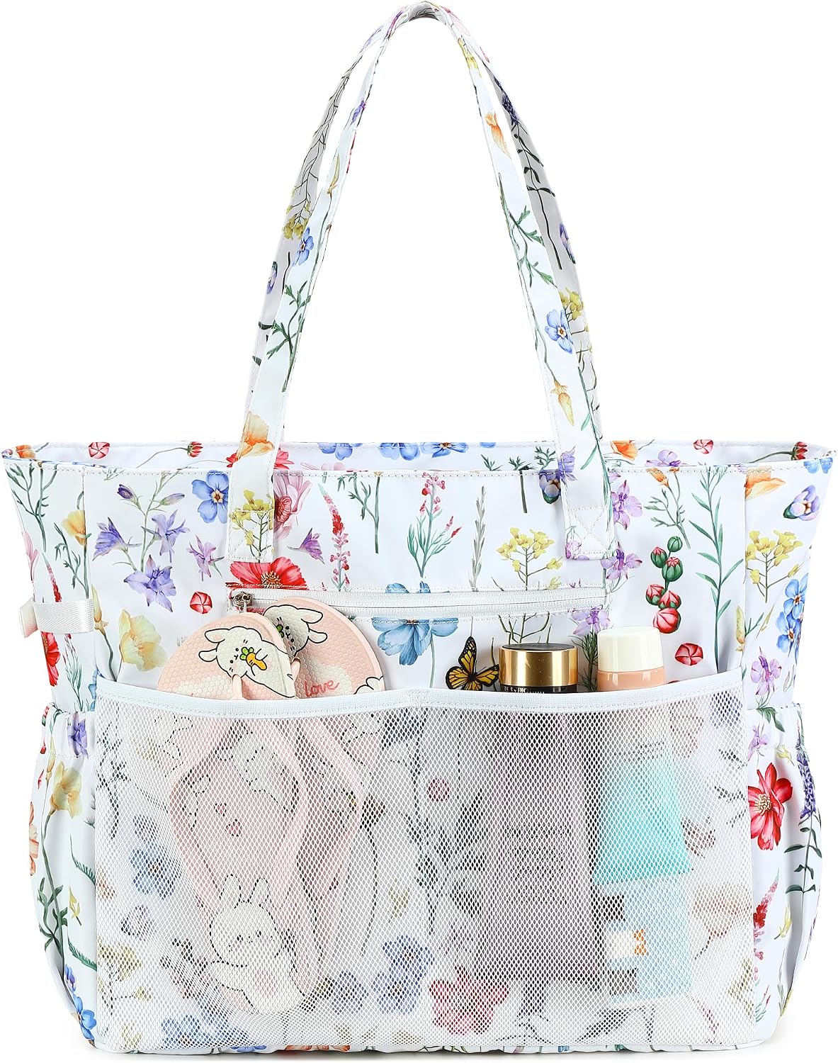 Bolso de playa extragrande con compartimento impermeable, bolso de playa resistente al agua para piscina y natación, bolso tipo tote para viajes