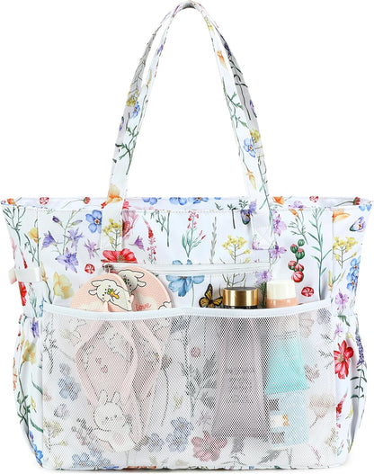 Bolso de playa extragrande con compartimento impermeable, bolso de playa resistente al agua para piscina y natación, bolso tipo tote para viajes