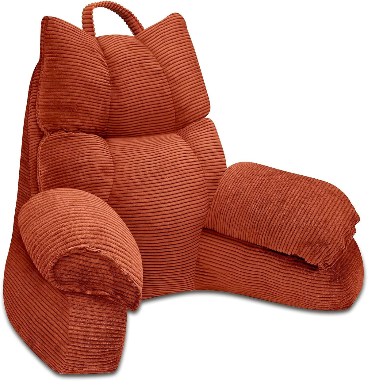Cozy Reading Pillow with High Arm Rests & Supportive Memory Foam | Perfect Back Support for Relaxing, Reading & Gaming in Bed