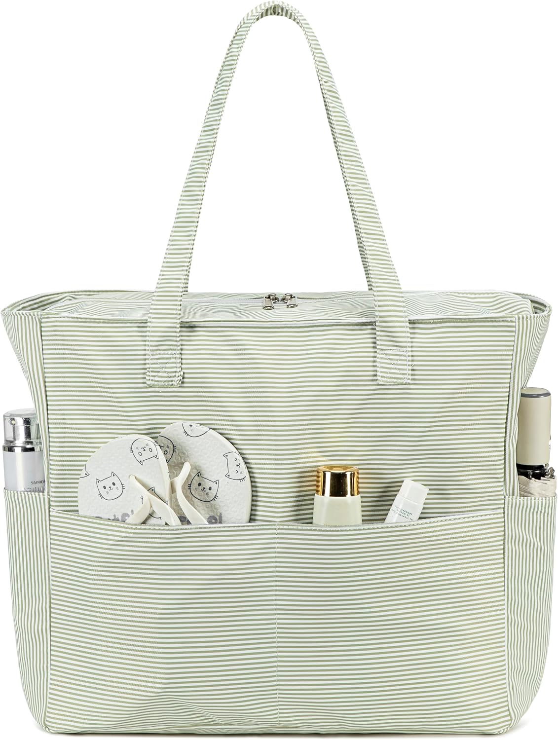 Bolso de playa extragrande con compartimento impermeable, bolso de playa resistente al agua para piscina y natación, bolso tipo tote para viajes