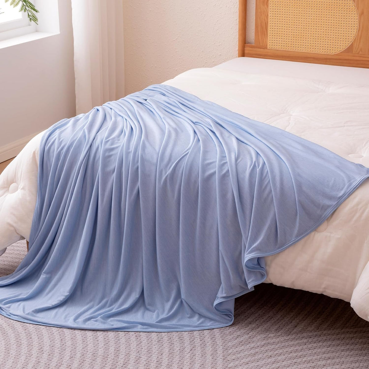 Comodidad refrescante | Manta ligera reversible para personas calurosas | Manta fina y suave para cama y sofá