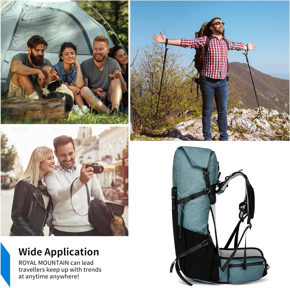 Equipo de aventura | Mochila de senderismo de 50L con armazón interno y diseño ligero | Bolsa de viaje duradera para montañismo y acampada