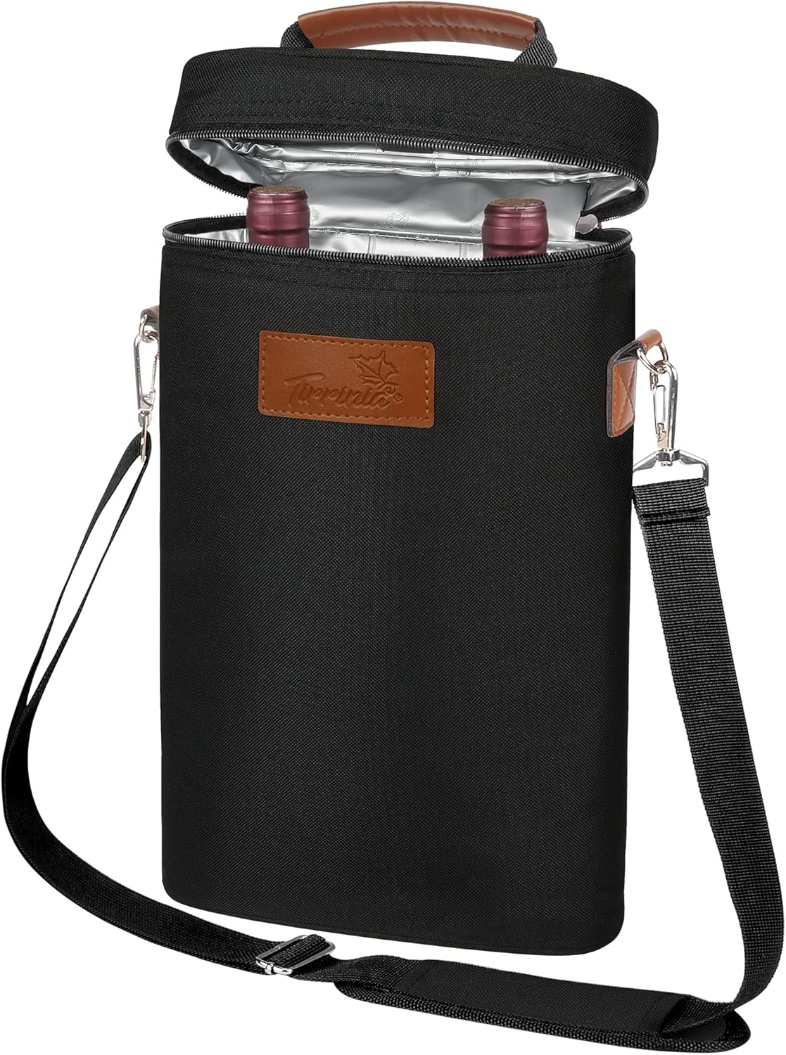 Bolsa térmica para vino con diseño acolchado | Enfriador a prueba de fugas para viajes y fiestas