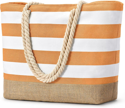Bolso de playa grande de lona Ortekor con diseño impermeable | Esencial de viaje elegante y resistente a la arena para la diversión del verano