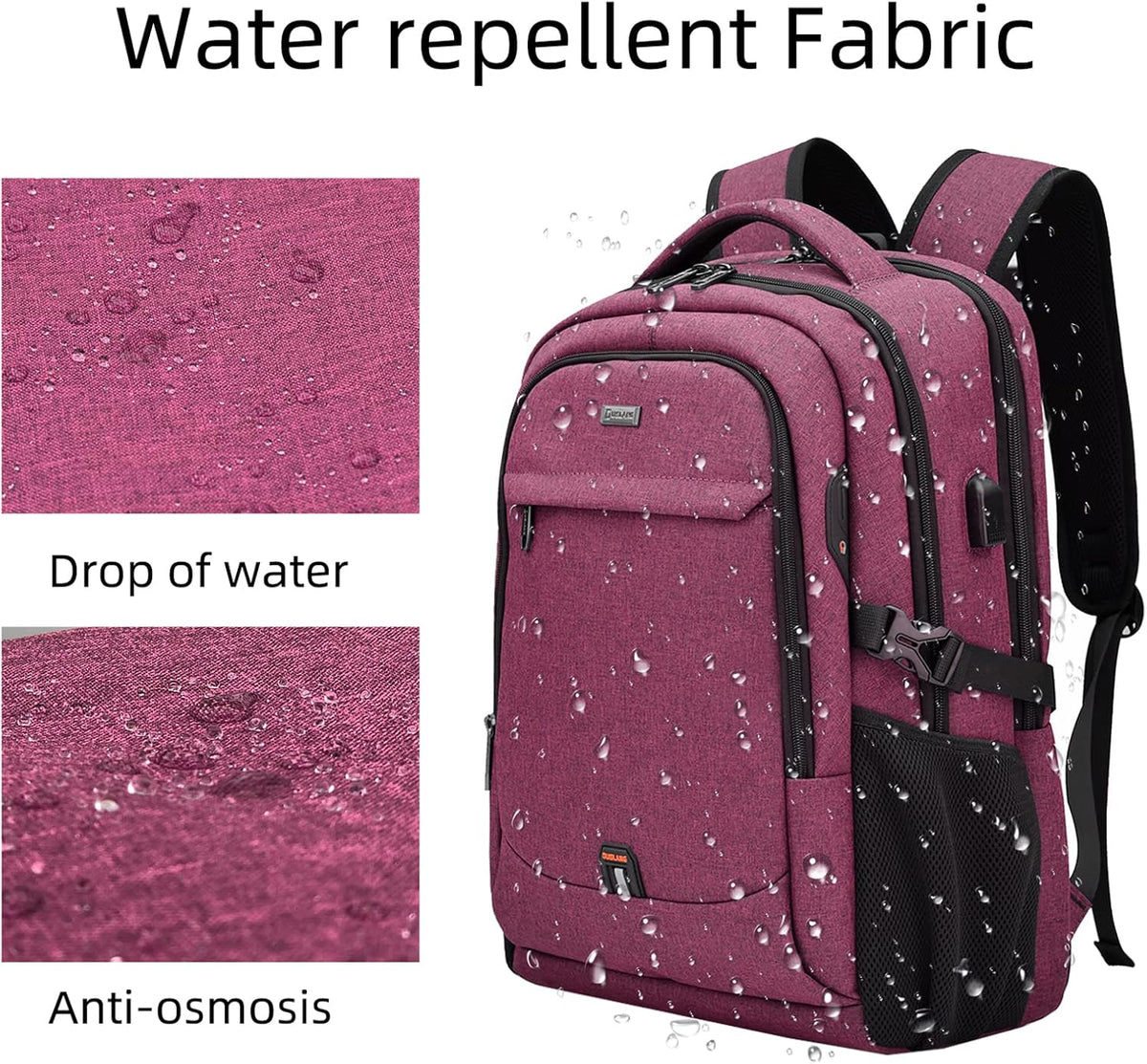 Travel Backpack with USB Charging Port for Laptops up to 17 Inches | Water-Resistant Daypack with Anti-Theft Pocket for Business Work School
