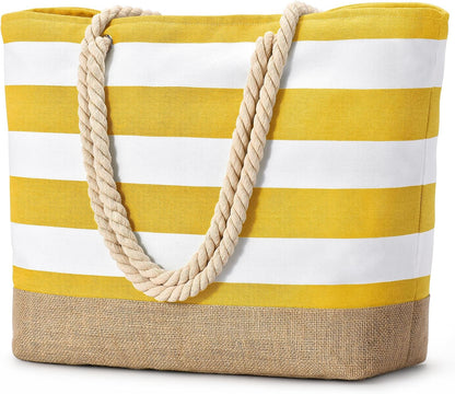 Bolso de playa grande de lona Ortekor con diseño impermeable | Esencial de viaje elegante y resistente a la arena para la diversión del verano