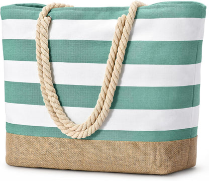 Bolso de playa grande de lona Ortekor con diseño impermeable | Esencial de viaje elegante y resistente a la arena para la diversión del verano