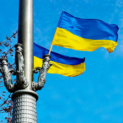 Blue & Yellow National Banner with Brass Grommets – Durable Polyester Hanging Flag for Indoor & Outdoor Display, 24×35 in to 59×94 in
