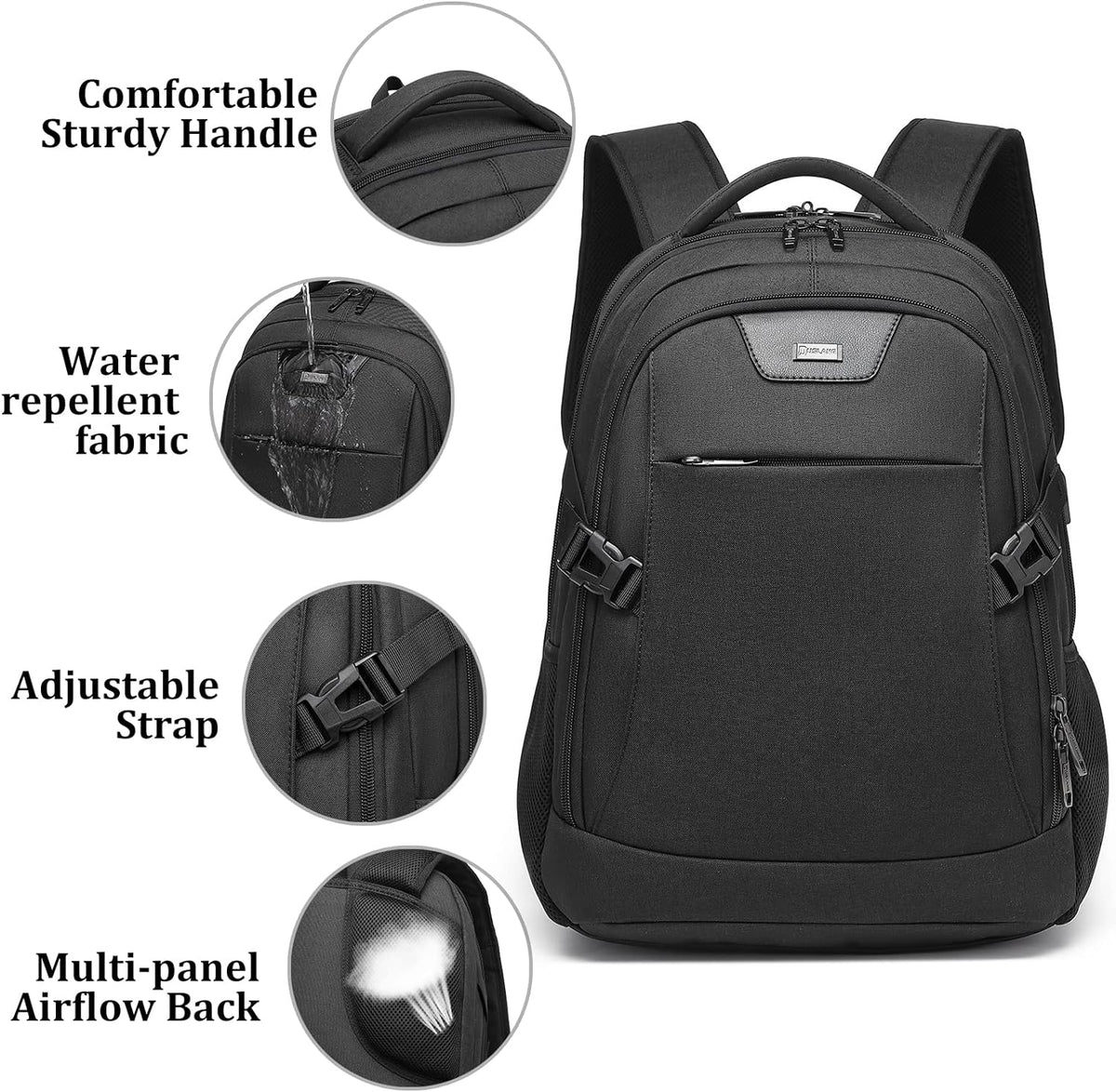 Travel Backpack with USB Charging Port for Laptops up to 17 Inches | Water-Resistant Daypack with Anti-Theft Pocket for Business Work School