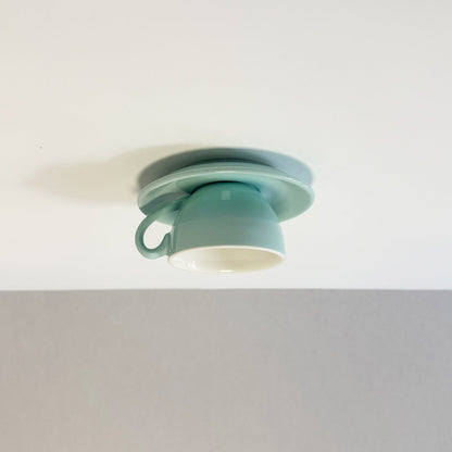 Lámpara de techo empotrada de cerámica para taza de café, ideal para dormitorio, sala de estar y cocina, accesorio LED decorativo moderno, 110V, cableado, diseño compacto y divertido