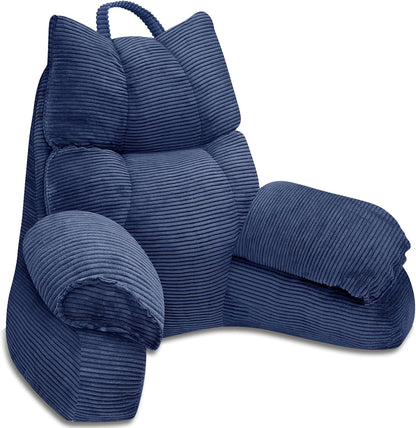Cozy Reading Pillow with High Arm Rests & Supportive Memory Foam | Perfect Back Support for Relaxing, Reading & Gaming in Bed