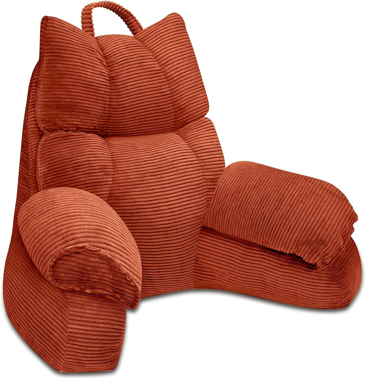 Cozy Reading Pillow with High Arm Rests & Supportive Memory Foam | Perfect Back Support for Relaxing, Reading & Gaming in Bed